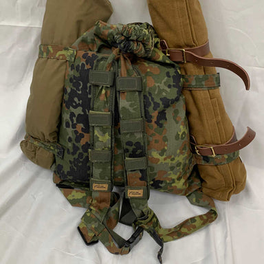 17/90 Survival Veshmeshok V.1 Loaded Up with shoulder straps in Flecktarn