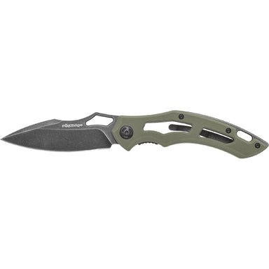 Fox Knives Sparrow Folding Pocket Knife Open in OD green with Stonewashed blade