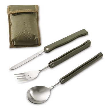Mil-Tec Folding Lightweight Utensils 3pcs OD green