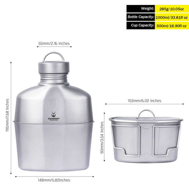 SilverAnt Canteen Titanium Mess Kit 1000ml
