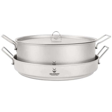 2-Piece Camping Cookware Set With Hanger | Large | Titanium compact light design