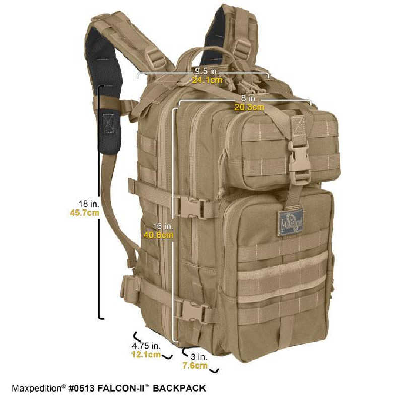 Maxpedition | FALCON-II | EDC BACKPACK  dimensions