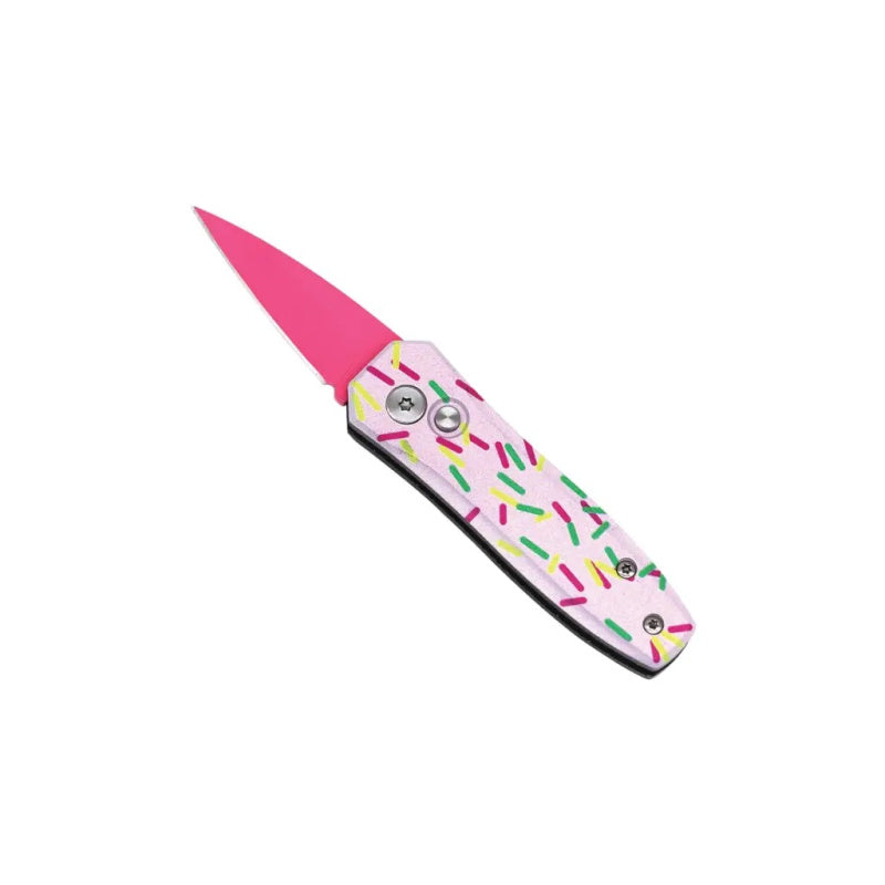 SprinklePop Automatic California Legal EDC Knife in pink