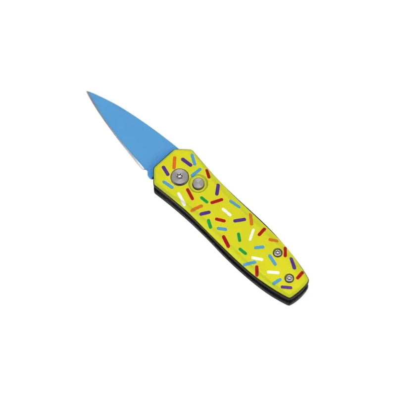 SprinklePop Automatic California Legal EDC Knife in Yellow