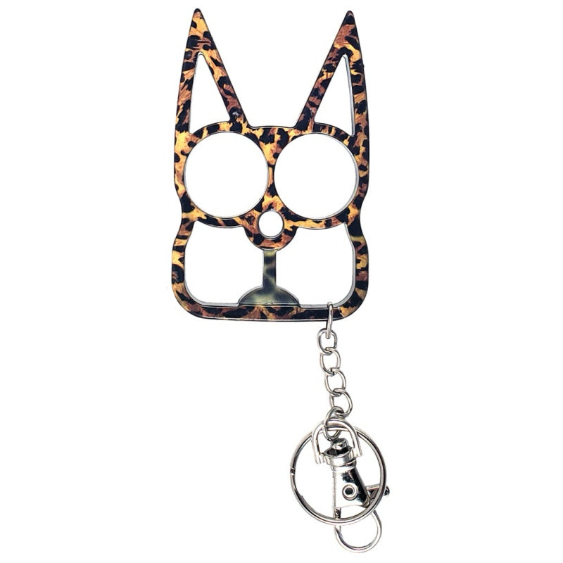 Cat Defense EDC Key Chain Solid Steel in Leopard