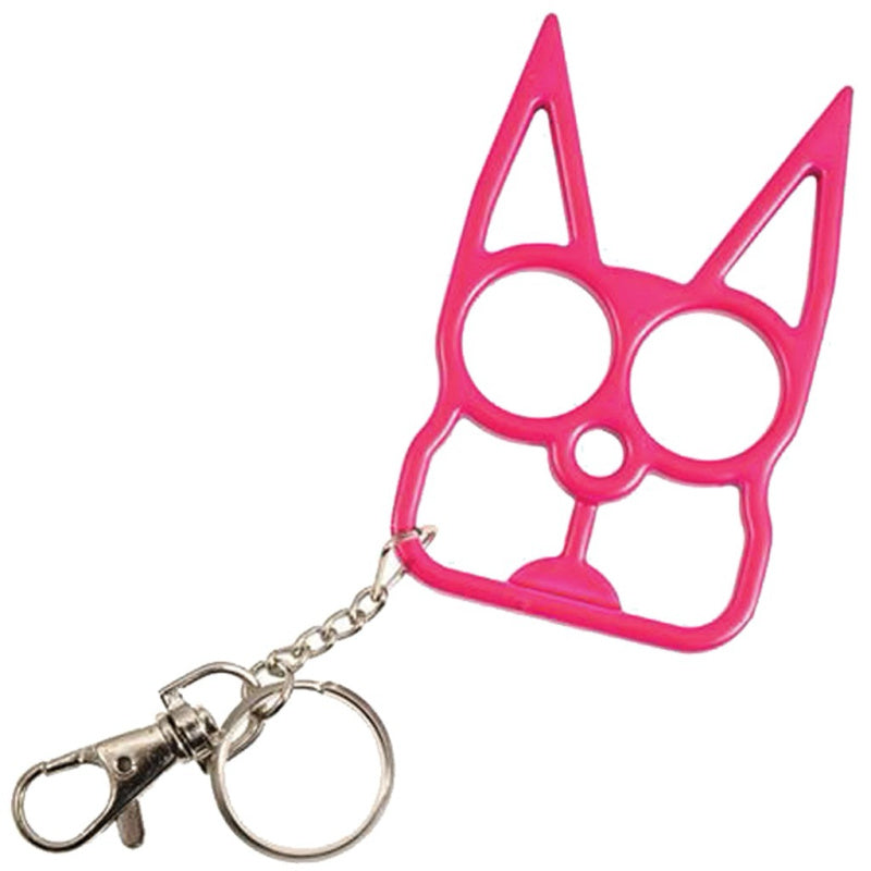 Cat Defense EDC Key Chain Solid Steel in Pink