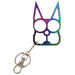 Cat Defense EDC Key Chain Solid Steel in Rainbow