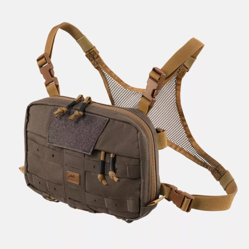 Numbat Small Chest Rig lightweight modular bushcraft EDC chest pack in Earth Brown/Clay