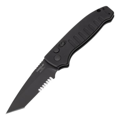 Hogue Automatic Baliista 1 EDC Knife Tanto Blade with Serrations and Safety Opened
