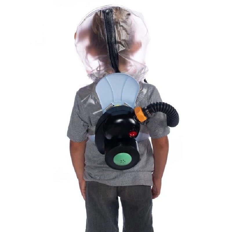 MIRA Safety Kids/Infant Gas Mask Kit example as worn