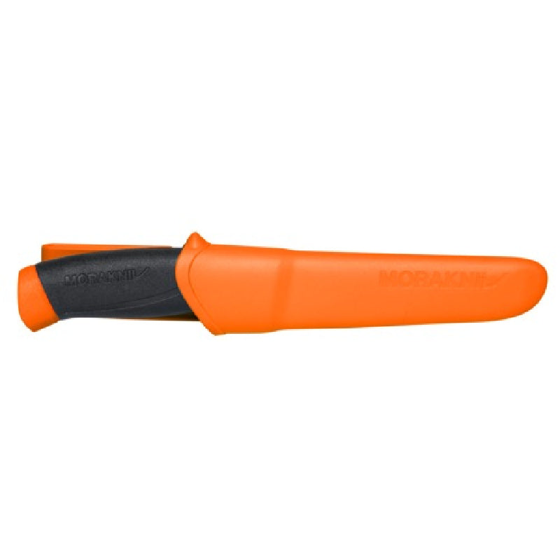 Morakniv Companion F Orange Stainless Steel closed in sheath front