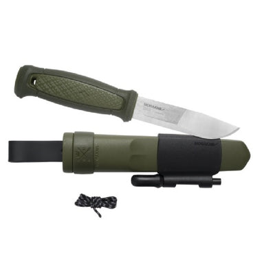 Morakniv Kansbol with Survival Kit stainless steel outdoor knife with sheath fire starter sharpener and reflective paracord for bushcraft and survival