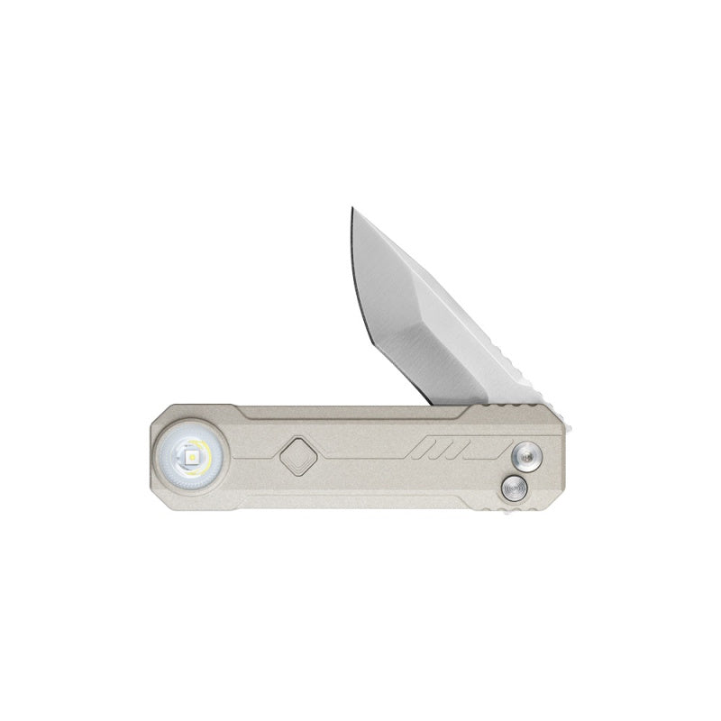 OKnife LK EDC Flashlight Knife Combo Closed Partially open