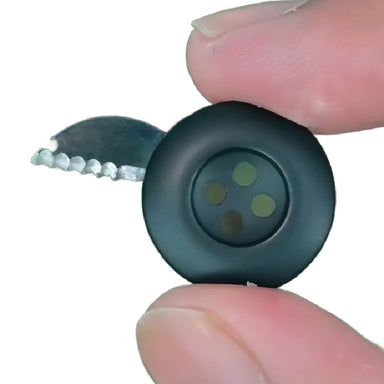 Shomer-Tec Escape Button Open showing blade
