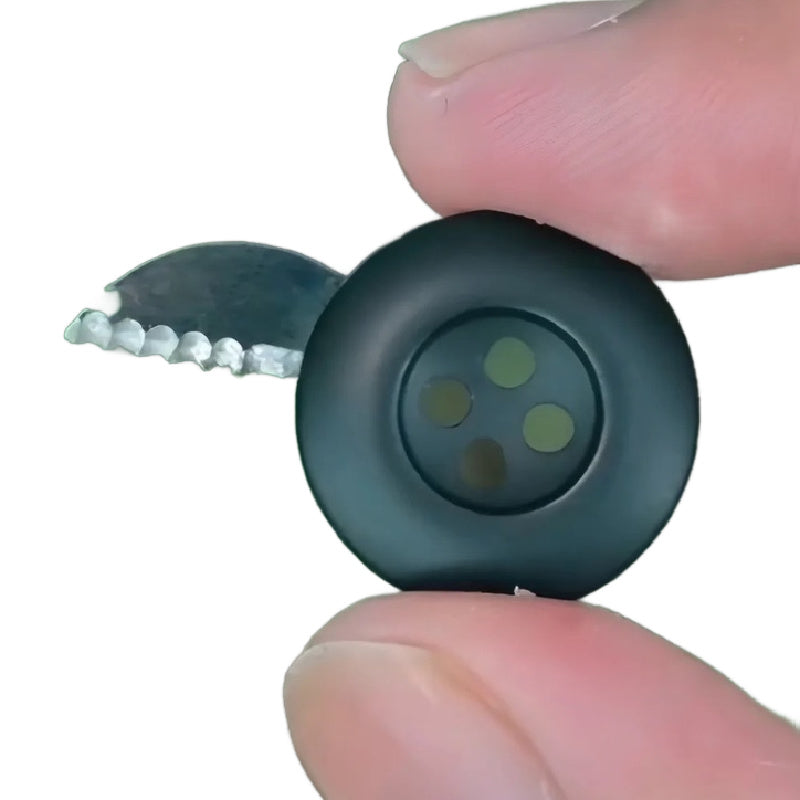 Shomer-Tec Escape Button Open showing blade