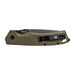 TEKTO A3 DELTA AUTOMATIC EDC KNIFE FULL SIZE G10 OD GREEN HANDLE WITH BLACK D2 TITANIUM COATED BLADE BACK FOLDED