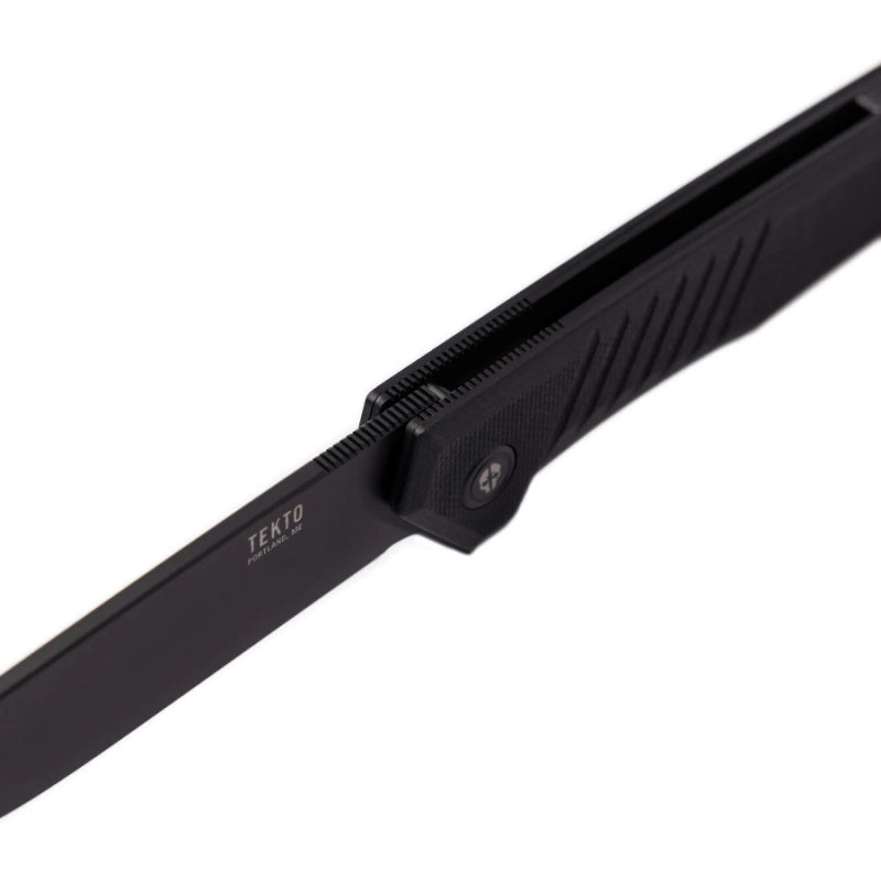 Tekto A1 Alpha Folding DC Knife Black G10 Open jibbing