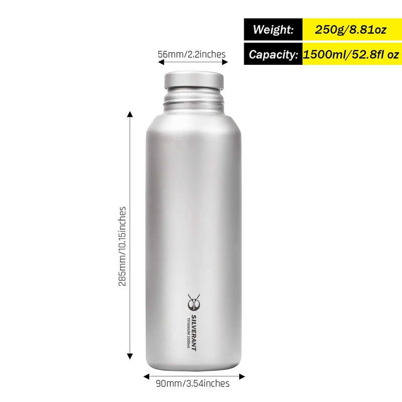 Titanium water bottle  dimensions