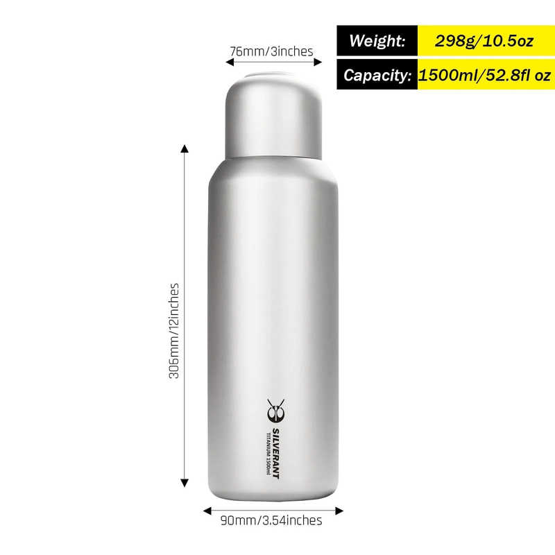 Titanium water bottle demsions