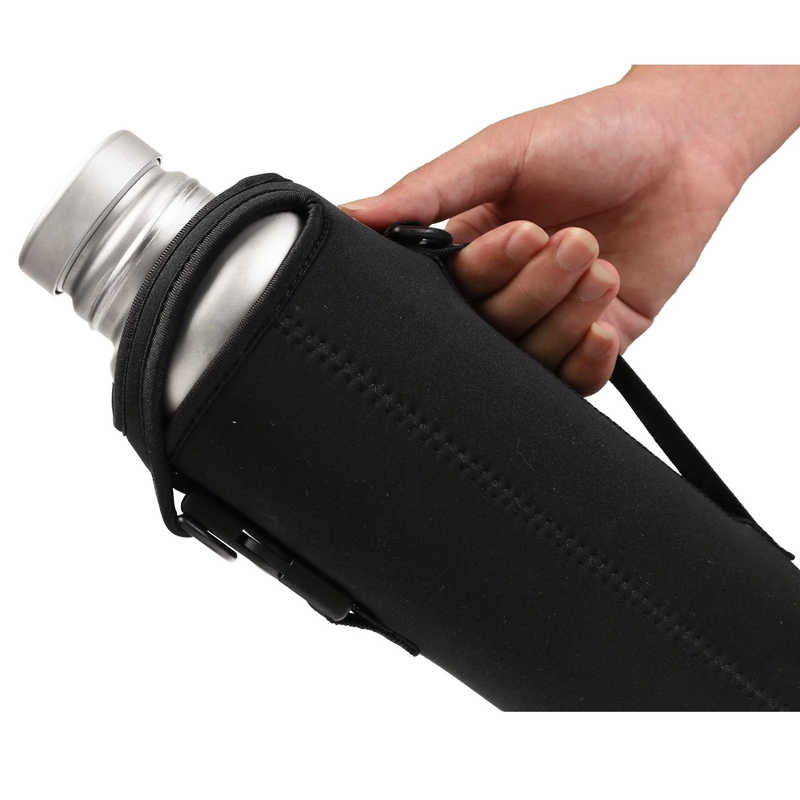 Titanium water bottle thermal case handle for easy handling 