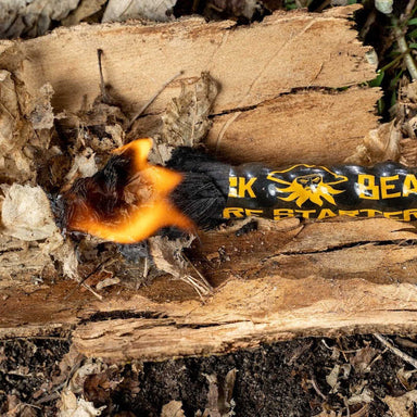 Black Beard | Weather-proof Fire Starters  burning on tinder
