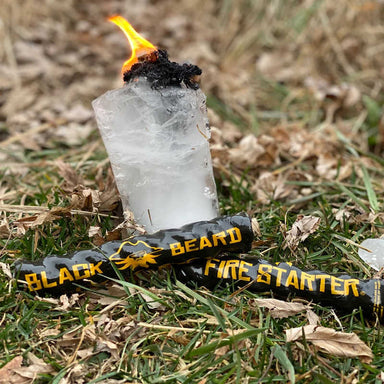 Black Beard | Weather-proof Fire Starters burning on ice