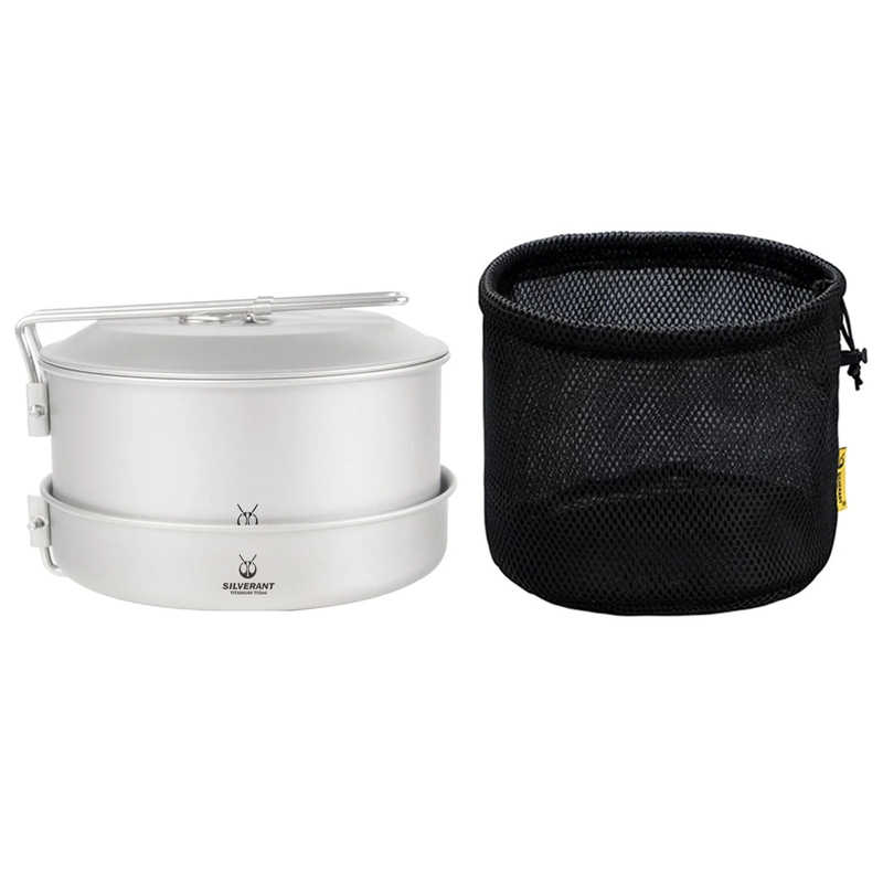Titanium Camping Cookware Set - 1600ml/54.1 fl whole kit with bag