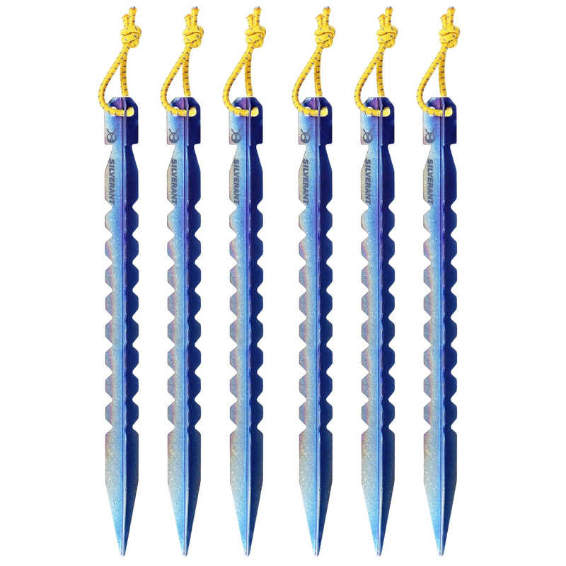 ground control tent pegs SilverAnt | Y-Shape Tent Stakes | Large | 6-Pack