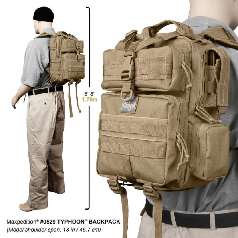  Maxpedition Typhoon Backpack (Black) : Tactical