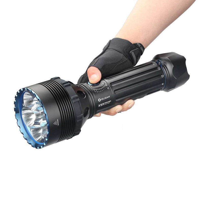 Olight | X9R Marauder Brightest Flashlight in hand