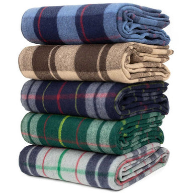 Swiss Link | Classic Wool Blankets | Plaid Multi-Color  folded and stacked