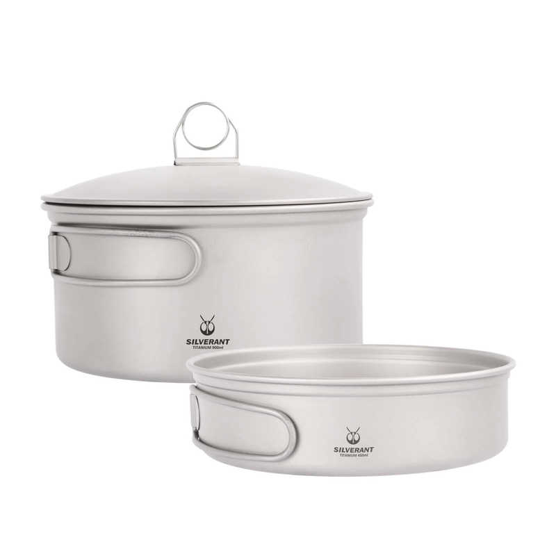Ultralight 2-Piece Cookware Set | Titanium separated with lid
