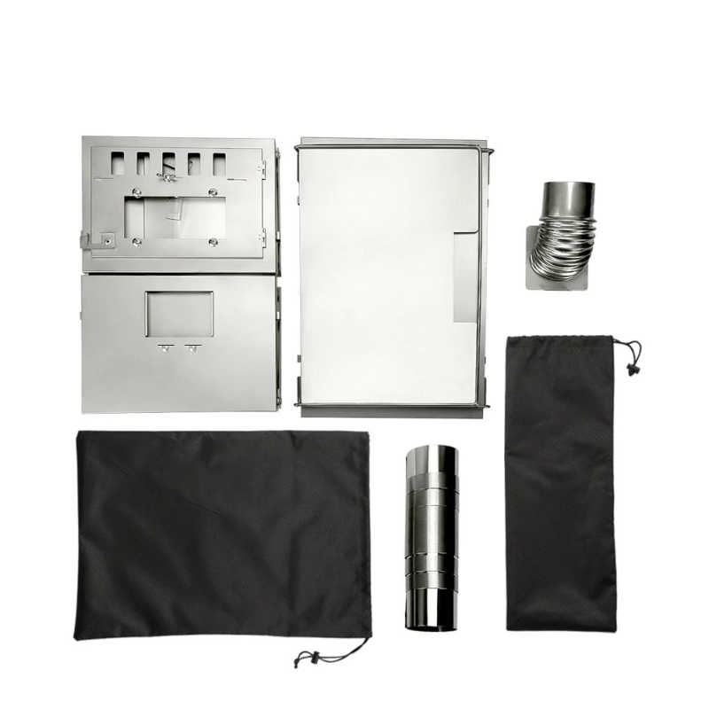 Ultralight Large Foldable Wood Burning Stove kit contents